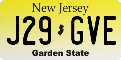 NJ license plate J29GVE