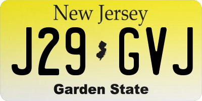 NJ license plate J29GVJ