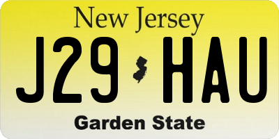 NJ license plate J29HAU
