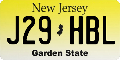 NJ license plate J29HBL