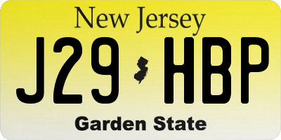 NJ license plate J29HBP