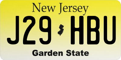 NJ license plate J29HBU
