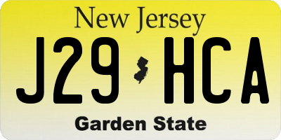 NJ license plate J29HCA