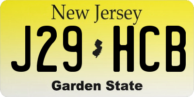 NJ license plate J29HCB