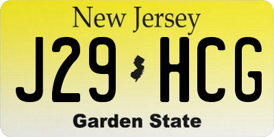 NJ license plate J29HCG