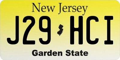 NJ license plate J29HCI