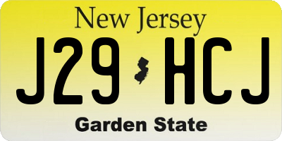 NJ license plate J29HCJ