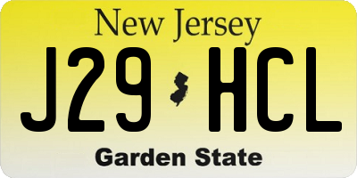 NJ license plate J29HCL