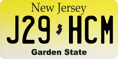 NJ license plate J29HCM