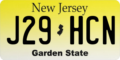 NJ license plate J29HCN