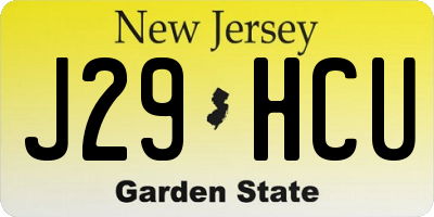 NJ license plate J29HCU