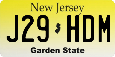 NJ license plate J29HDM