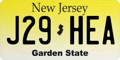 NJ license plate J29HEA