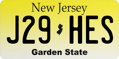 NJ license plate J29HES