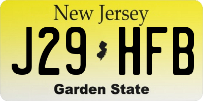NJ license plate J29HFB