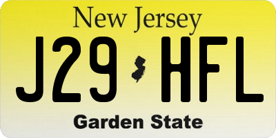 NJ license plate J29HFL