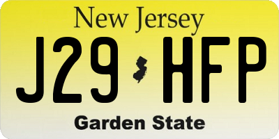 NJ license plate J29HFP