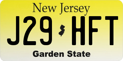 NJ license plate J29HFT