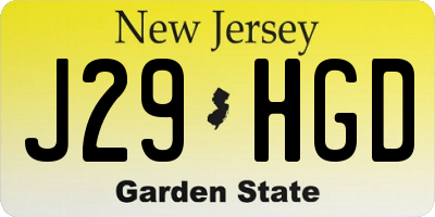 NJ license plate J29HGD