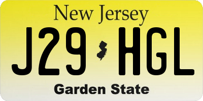 NJ license plate J29HGL