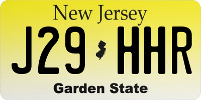 NJ license plate J29HHR