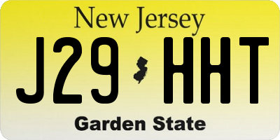 NJ license plate J29HHT