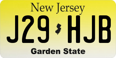 NJ license plate J29HJB