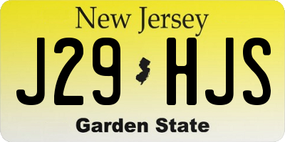NJ license plate J29HJS