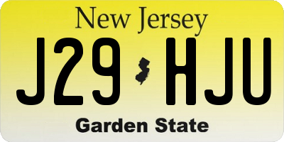 NJ license plate J29HJU