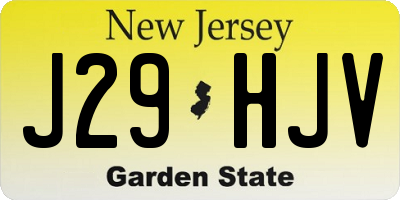 NJ license plate J29HJV