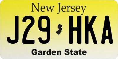 NJ license plate J29HKA