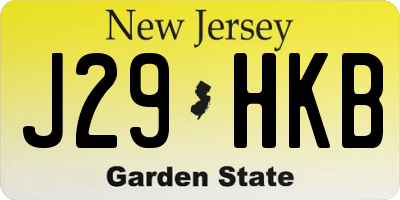 NJ license plate J29HKB