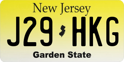NJ license plate J29HKG