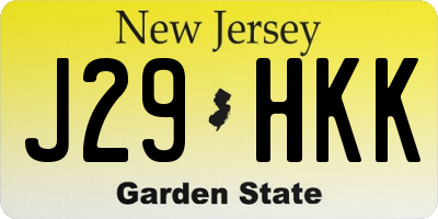 NJ license plate J29HKK