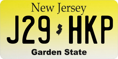 NJ license plate J29HKP