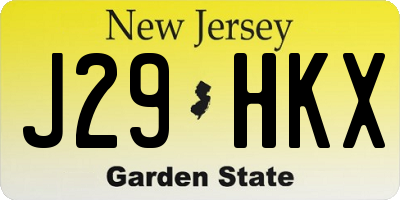 NJ license plate J29HKX