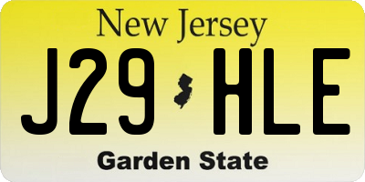 NJ license plate J29HLE