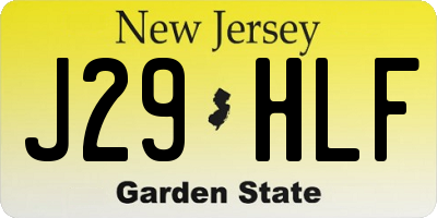 NJ license plate J29HLF