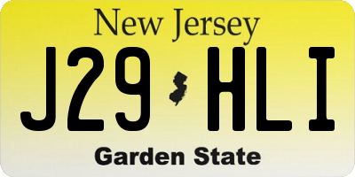 NJ license plate J29HLI