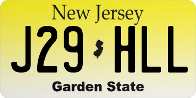 NJ license plate J29HLL