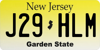 NJ license plate J29HLM