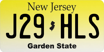 NJ license plate J29HLS