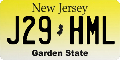 NJ license plate J29HML
