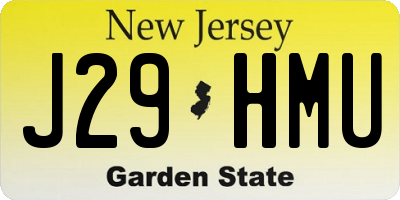 NJ license plate J29HMU