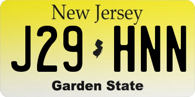 NJ license plate J29HNN