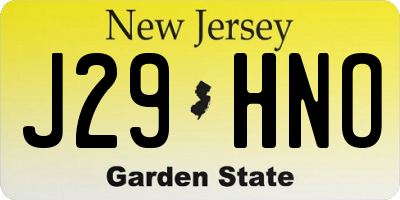 NJ license plate J29HNO