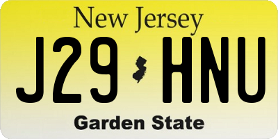 NJ license plate J29HNU