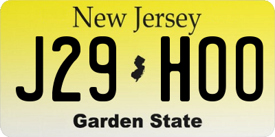 NJ license plate J29HOO