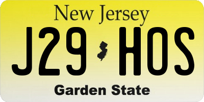 NJ license plate J29HOS