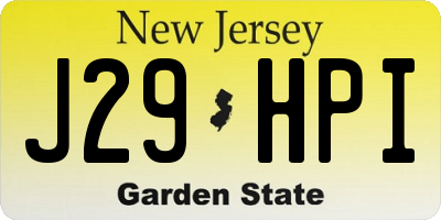 NJ license plate J29HPI